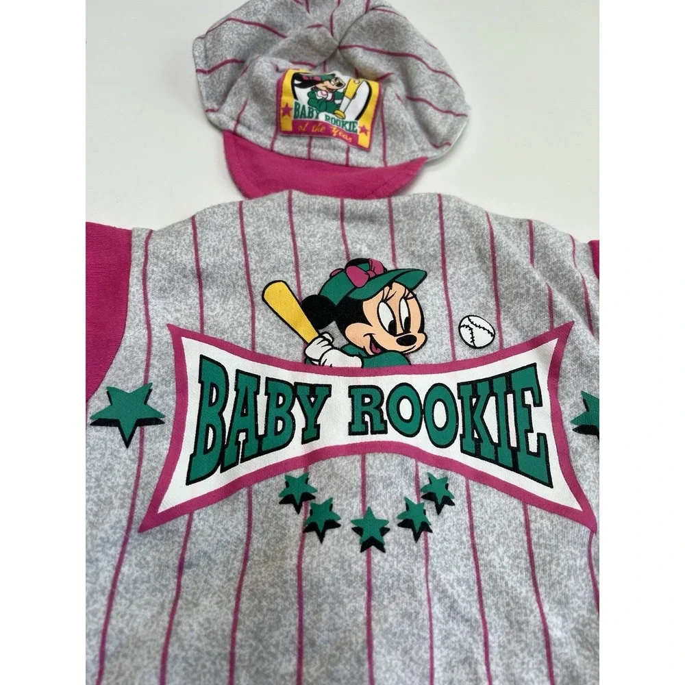 Vintage Disney Babies 3-6  Baby Rookie Minnie Mouse Baseball ⚾️‎ With Hat Outfit